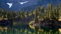 Jigsaw Puzzle lake in the mountains