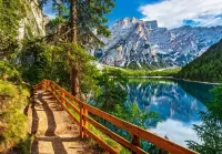 Jigsaw Puzzle Lake in the mountains