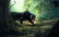 Jigsaw Puzzle Panther in the woods