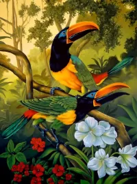 Jigsaw Puzzle Pair of toucans