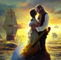 Jigsaw Puzzle couple by the ship