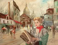 Quebra-cabeça Parisian woman on the street
