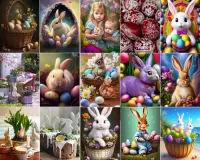 Puzzle Easter collage