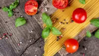 Jigsaw Puzzle Pasta and tomatoes