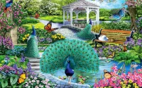 Quebra-cabeça Peacock garden