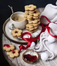 Jigsaw Puzzle Cookies and ribbon