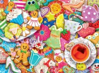 Jigsaw Puzzle Cookies for tea