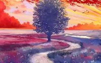 Zagadka Landscape with tree