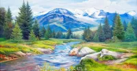 Jigsaw Puzzle Landscape with river