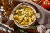 Jigsaw Puzzle Dumplings with broth