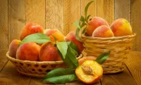 Jigsaw Puzzle Peaches in a basket
