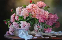 Puzzle Peonies and box