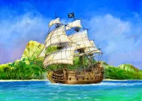 Jigsaw Puzzle Pirate sailing ship