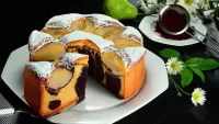 Jigsaw Puzzle Pie with pears
