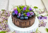 Слагалица Cake with blueberries