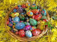 Puzzle Painted Easter eggs