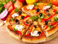 Jigsaw Puzzle Pizza with mushrooms