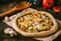 Puzzle Pizza with mushrooms
