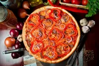 Jigsaw Puzzle Pizza with onions
