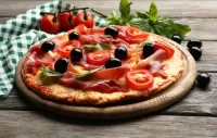 Jigsaw Puzzle Pizza with olives
