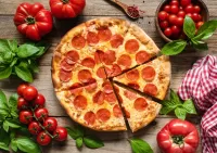 Puzzle Pizza with tomatoes