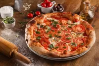 Jigsaw Puzzle Pizza with tomatoes
