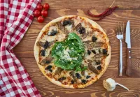 Jigsaw Puzzle Pizza with greens