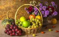 Слагалица Summer fruits in a basket