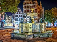 Jigsaw Puzzle Square with a fountain