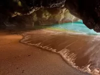 Zagadka Beach in the cave