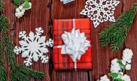 Puzzle Gift and snowflakes