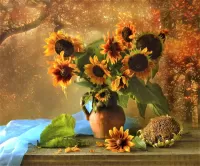 Zagadka Sunflower and rudbeckia
