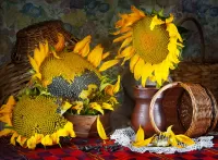 Jigsaw Puzzle Sunflowers and baskets