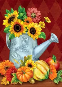 Jigsaw Puzzle Sunflowers and pumpkins