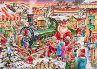 Jigsaw Puzzle Train Santa