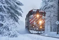 Quebra-cabeça A train in winter
