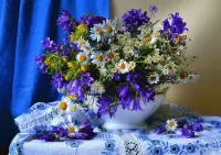 Пазл Полевые цветы в вазе