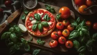 Jigsaw Puzzle Tomatoes and basil