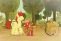 Jigsaw Puzzle Pony in the apple orchard