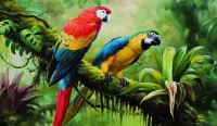 Jigsaw Puzzle Parrots of the tropics