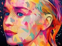 Jigsaw Puzzle Portrait in bright colors