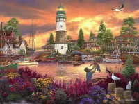 Jigsaw Puzzle Small town by the sea