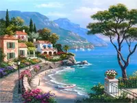 Jigsaw Puzzle Seaside town of