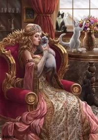 Jigsaw Puzzle Princess with cats
