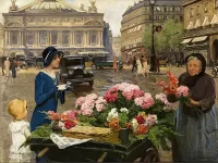 Пазл Продавщица цветов в Париже