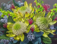 Puzzle Protea in a bouquet