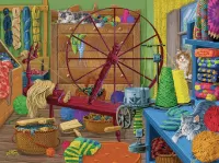 Puzzle spinning wheel