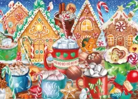 Jigsaw Puzzle Gingerbread and cocoa