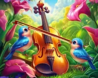 Пазл Птахи та скрипки