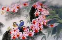 Пазл Птицы и цветы